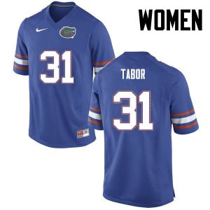 Women's Florida Gators #31 Teez Tabor NCAA Nike Blue Authentic Stitched College Football Jersey RUQ5362IS